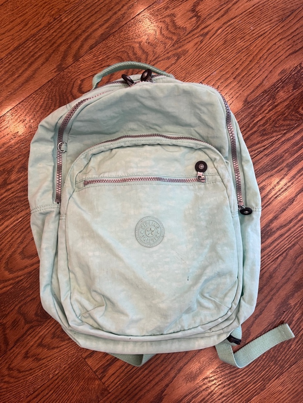 Kipling Light Mint Canvas Backpack - Casual Everyday Bag